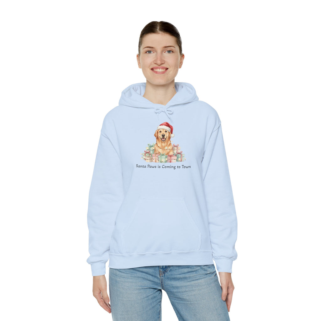 Golden Retriever Christmas Hoodie - Santa Paws is Coming to Town