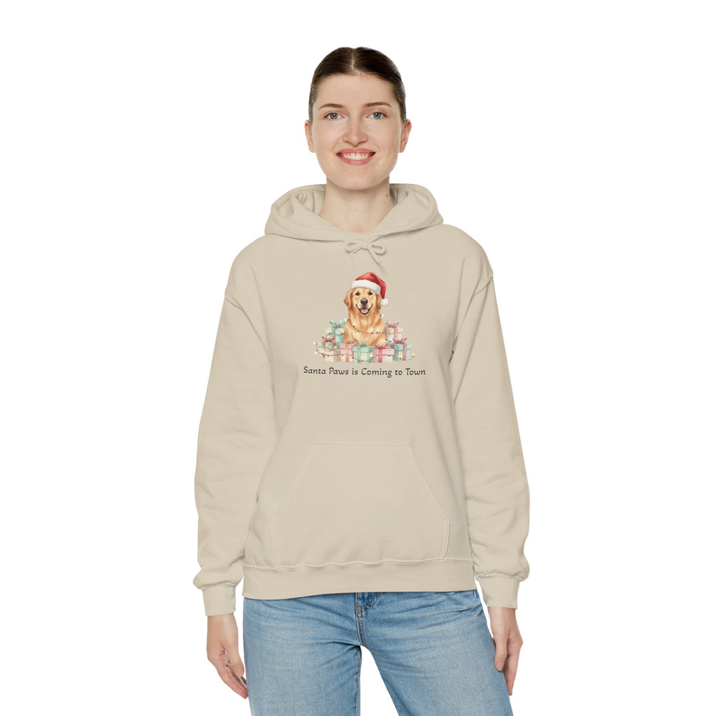 Golden Retriever Christmas Hoodie - Santa Paws is Coming to Town