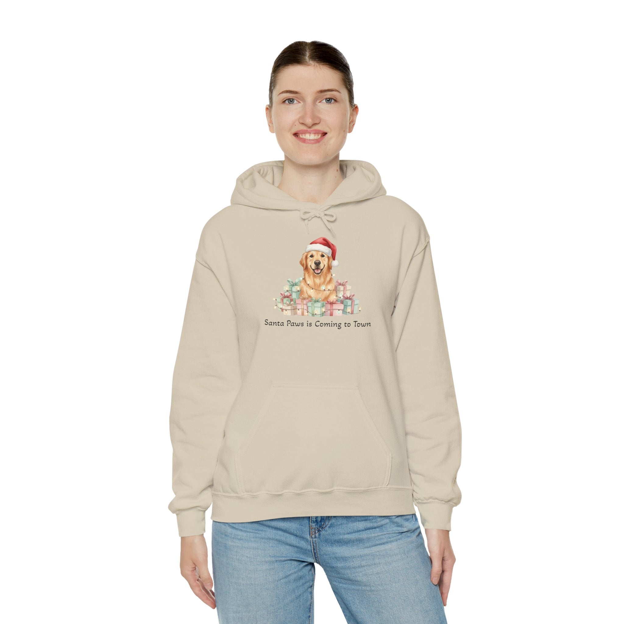 Golden Retriever Christmas Hoodie - Santa Paws is Coming to Town