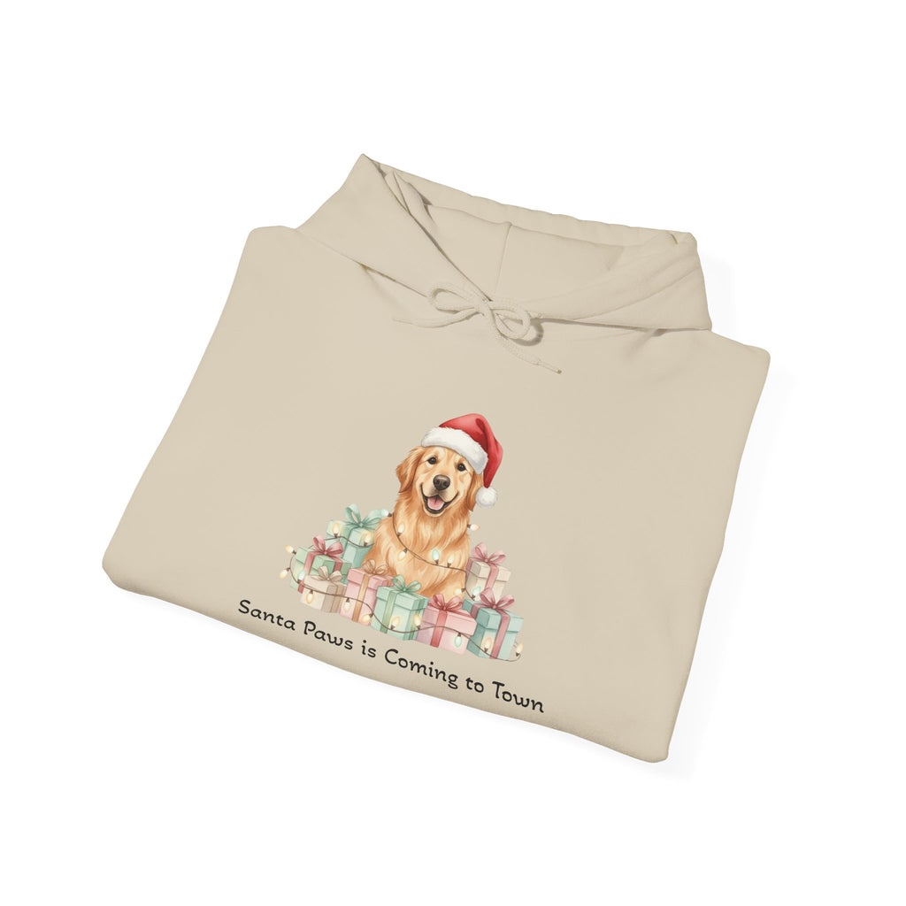 Golden Retriever Christmas Hoodie - Santa Paws is Coming to Town