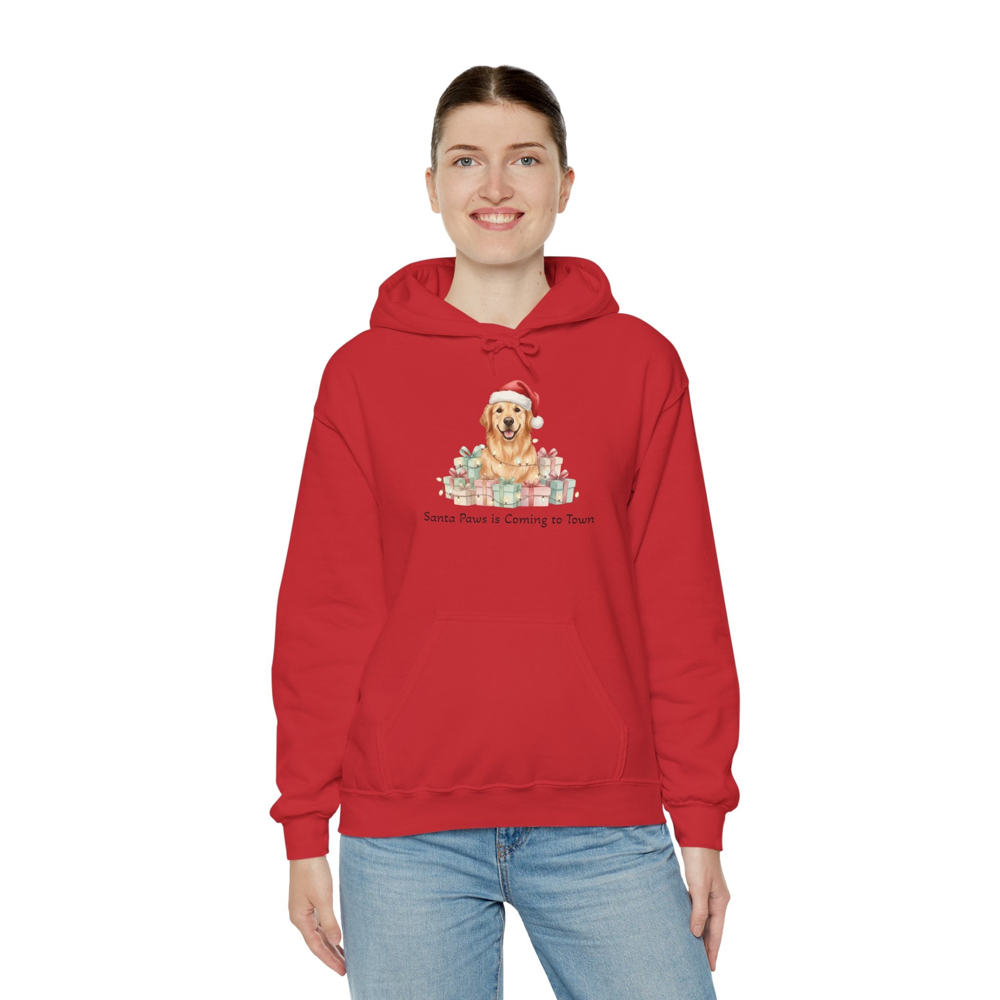Golden Retriever Christmas Hoodie - Santa Paws is Coming to Town