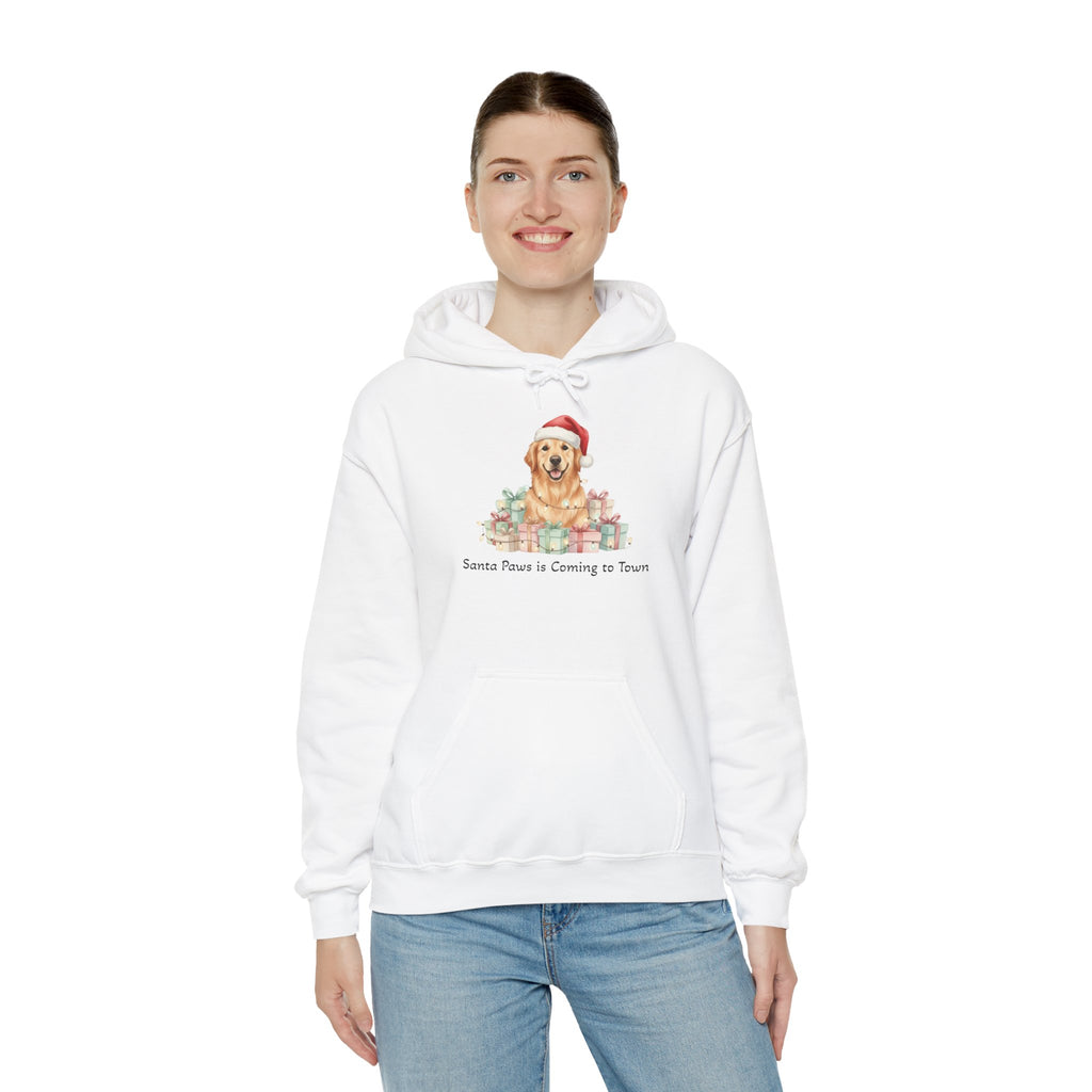 Golden Retriever Christmas Hoodie - Santa Paws is Coming to Town