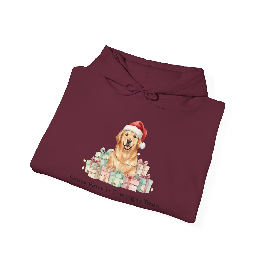 Golden Retriever Christmas Hoodie - Santa Paws is Coming to Town
