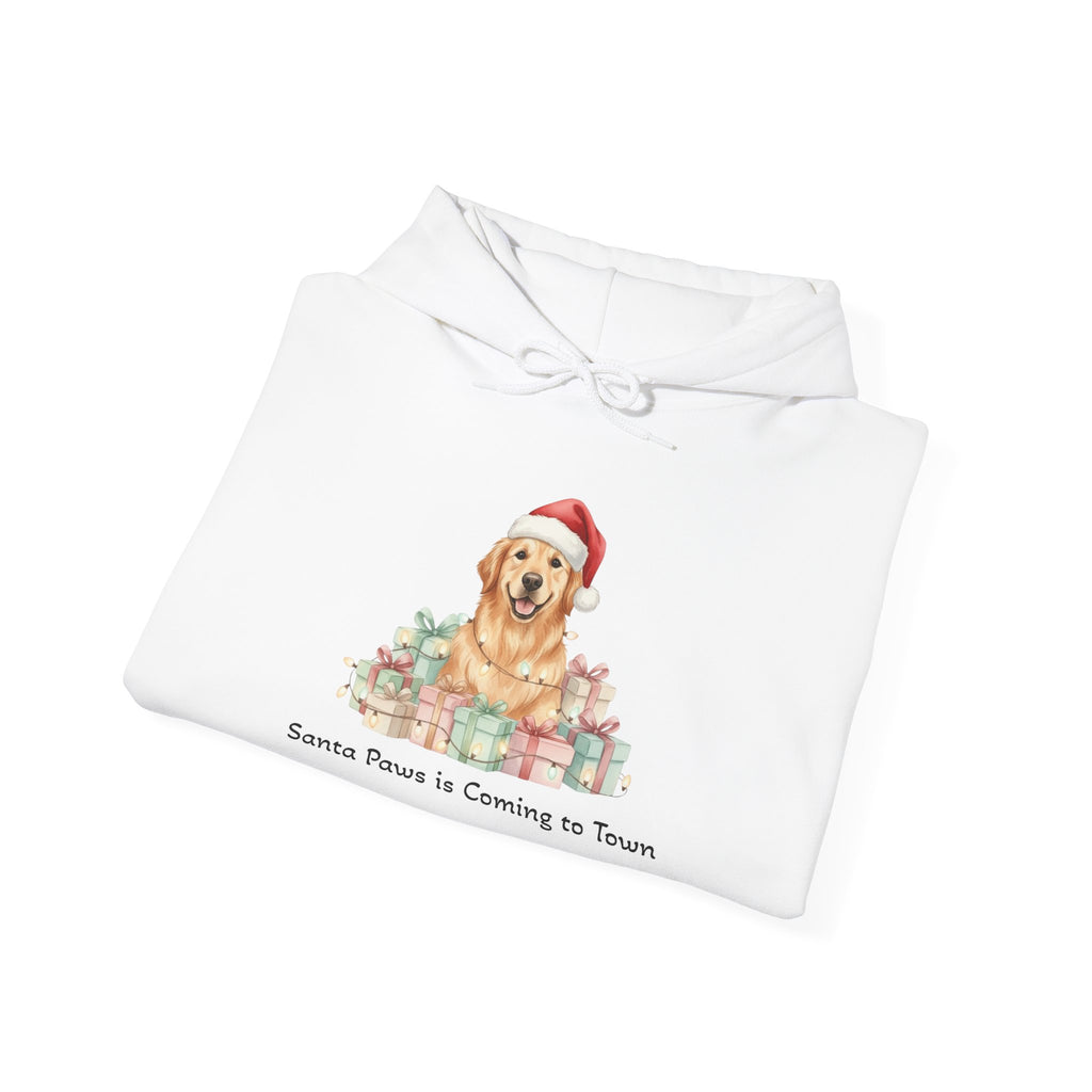 Golden Retriever Christmas Hoodie - Santa Paws is Coming to Town