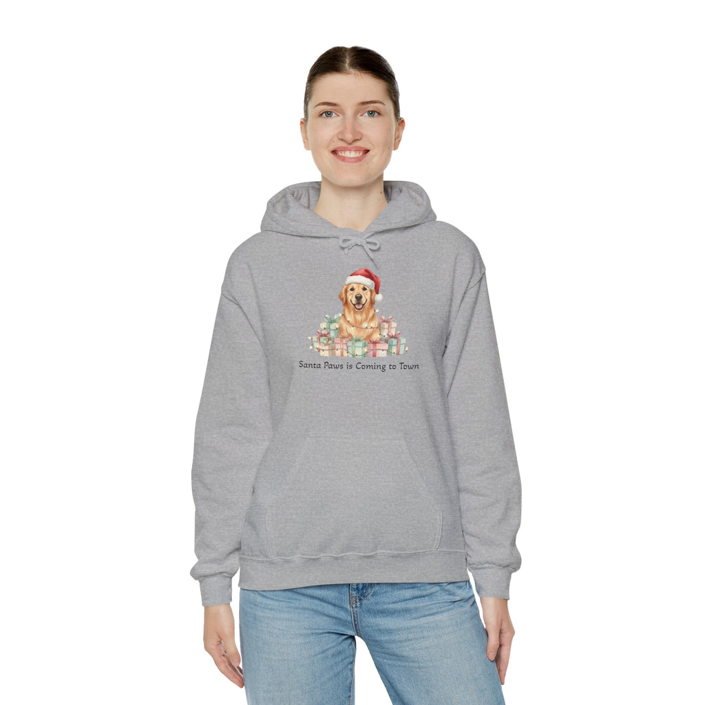 Golden Retriever Christmas Hoodie - Santa Paws is Coming to Town