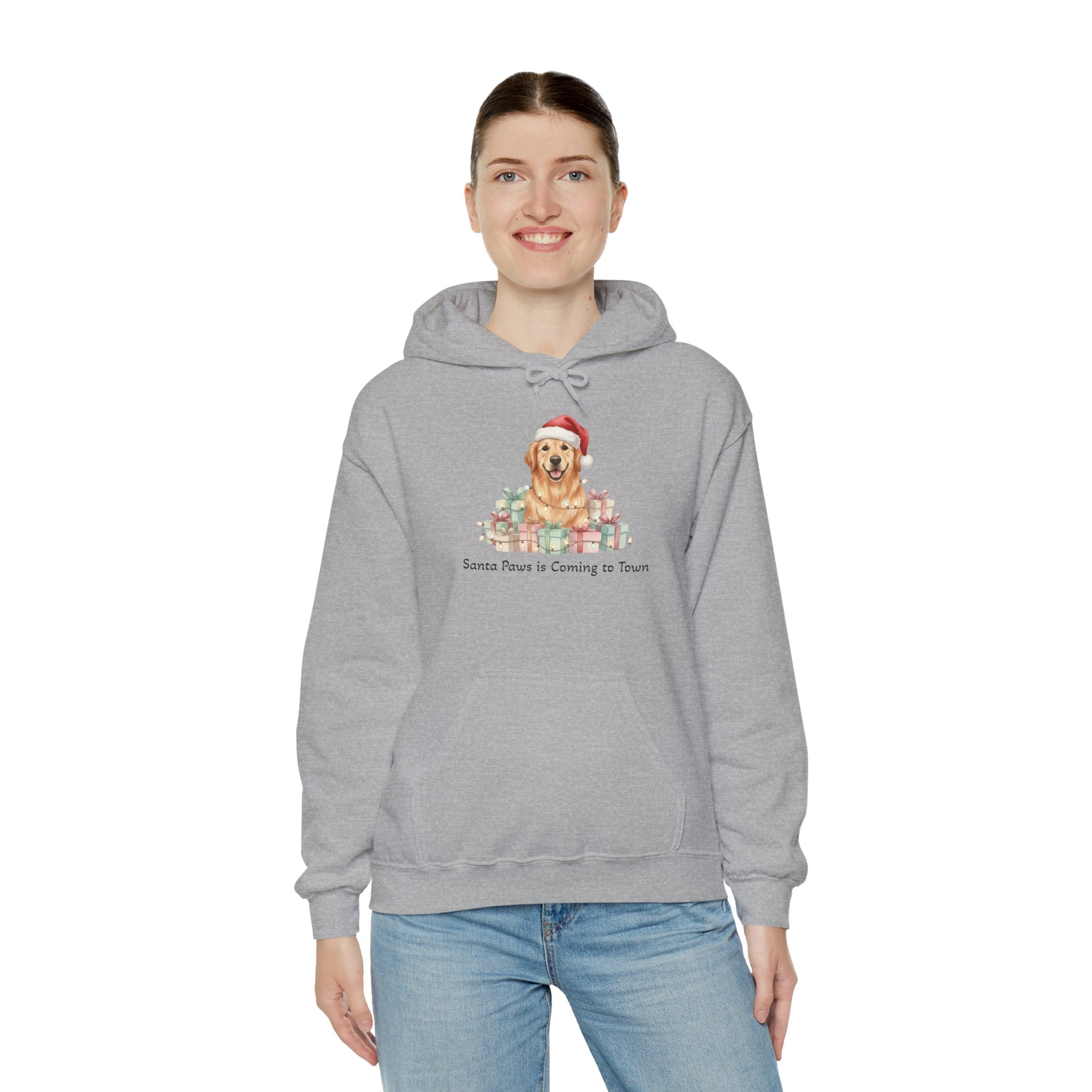 Golden Retriever Christmas Hoodie - Santa Paws is Coming to Town